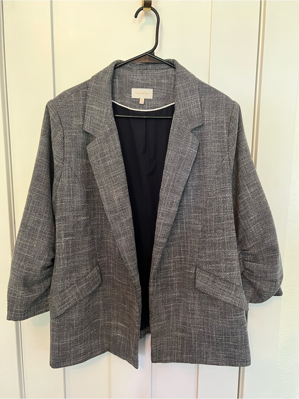 Stitch Fix Skies Are Blue Gray Open-Front Women's Blazer Jacket
